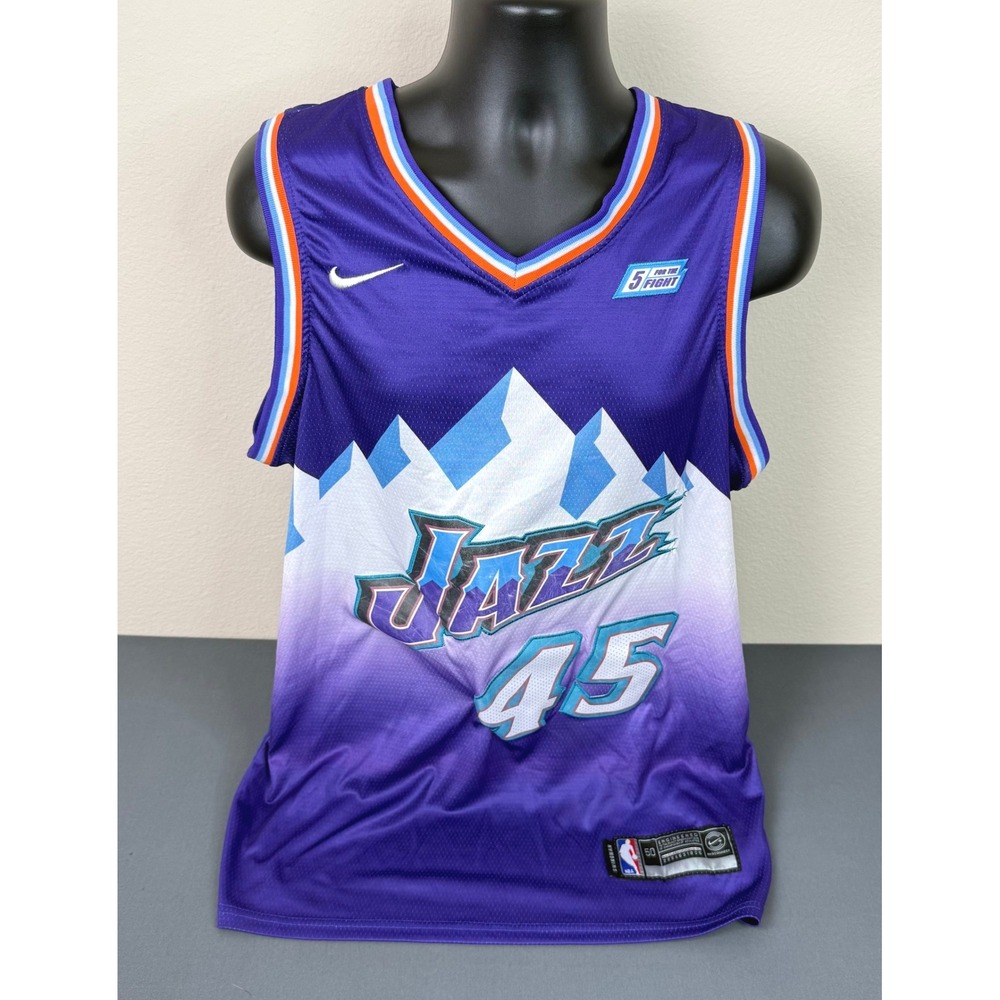 NBA Men's Uta Jazz Donovan Mitchell Swingman 45 Jersey Purple Mountain Size Lar